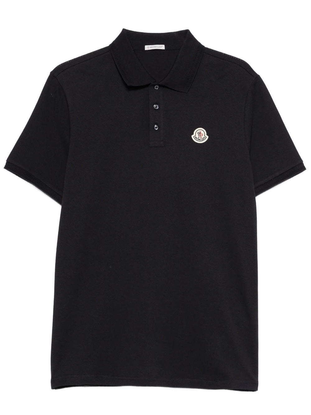 Moncler Men Polo In Cotone Piqué Con Patch Logato