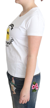 Moschino White Cotton Sunny Milano Print Women's T-shirt