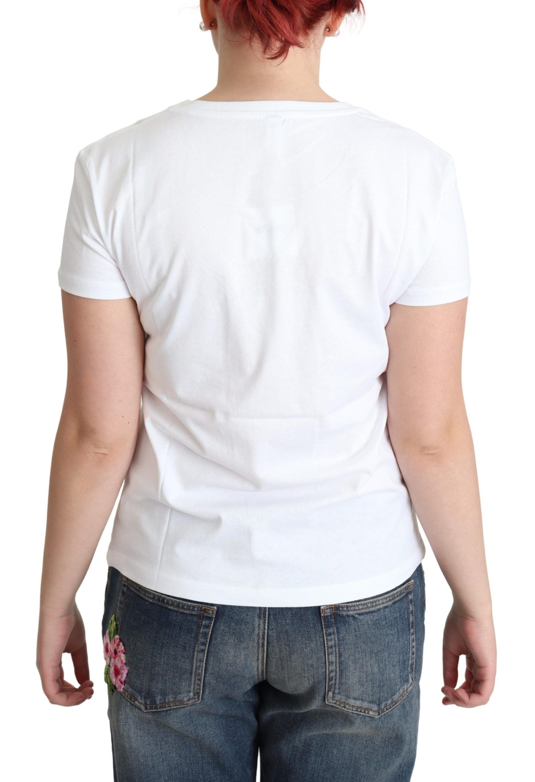 Moschino White Cotton Sunny Milano Print Women's T-shirt