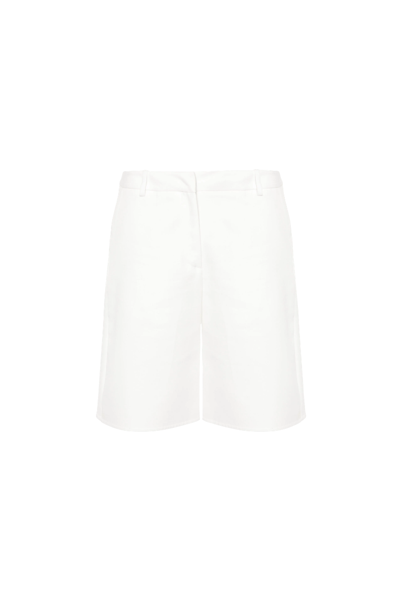 Valentino Garavani Valentino Twill Knee-Lenght Shorts Bianco 4B0Rd0G575Y_0Bo