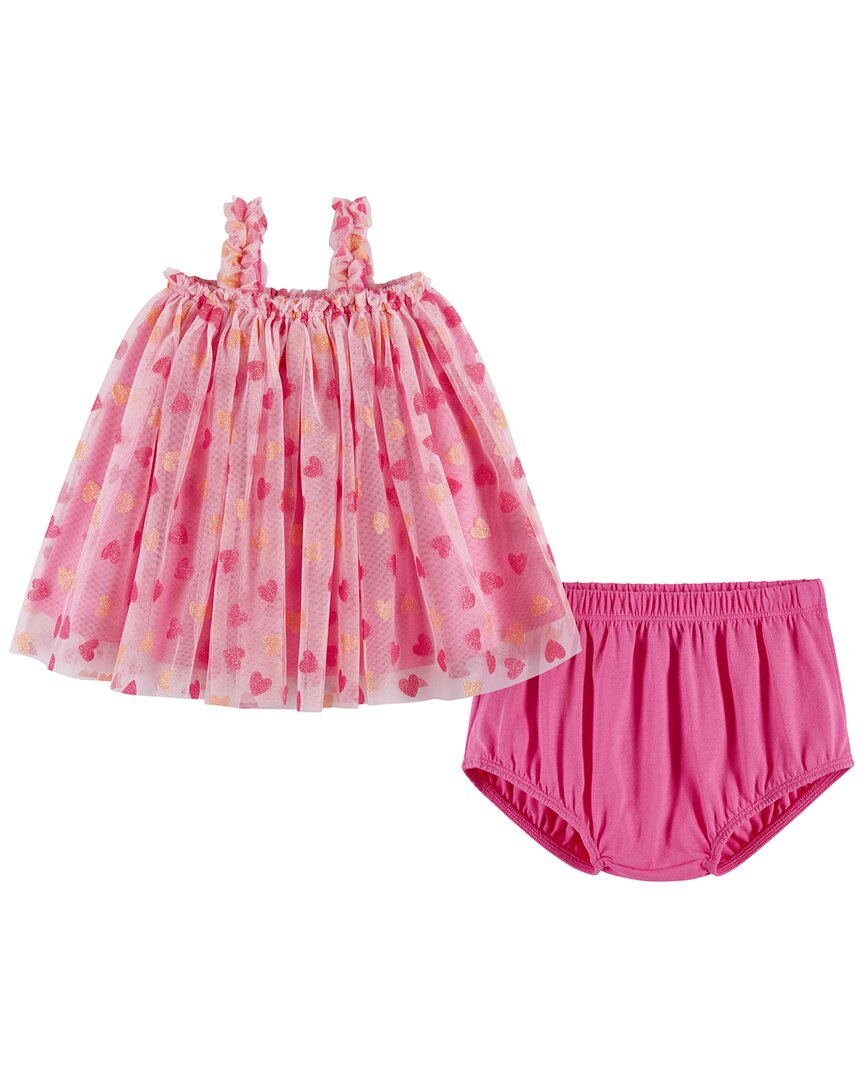 Andy & Evan Heart Glitter Tulle Dress