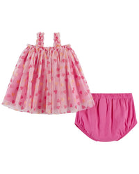 Andy & Evan Heart Glitter Tulle Dress