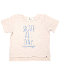Oh Baby! Skate All Day Print Raw Edge T-Shirt