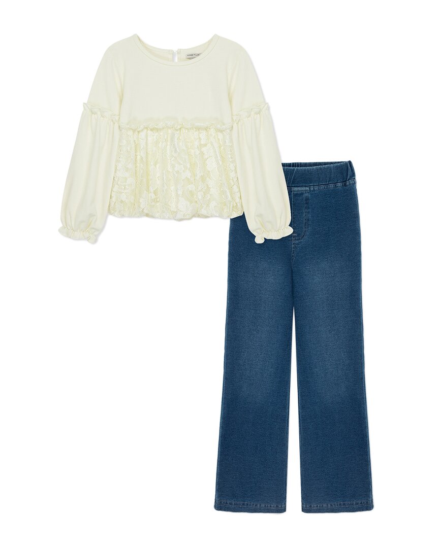 Habitual Allover Lace & Denim Set
