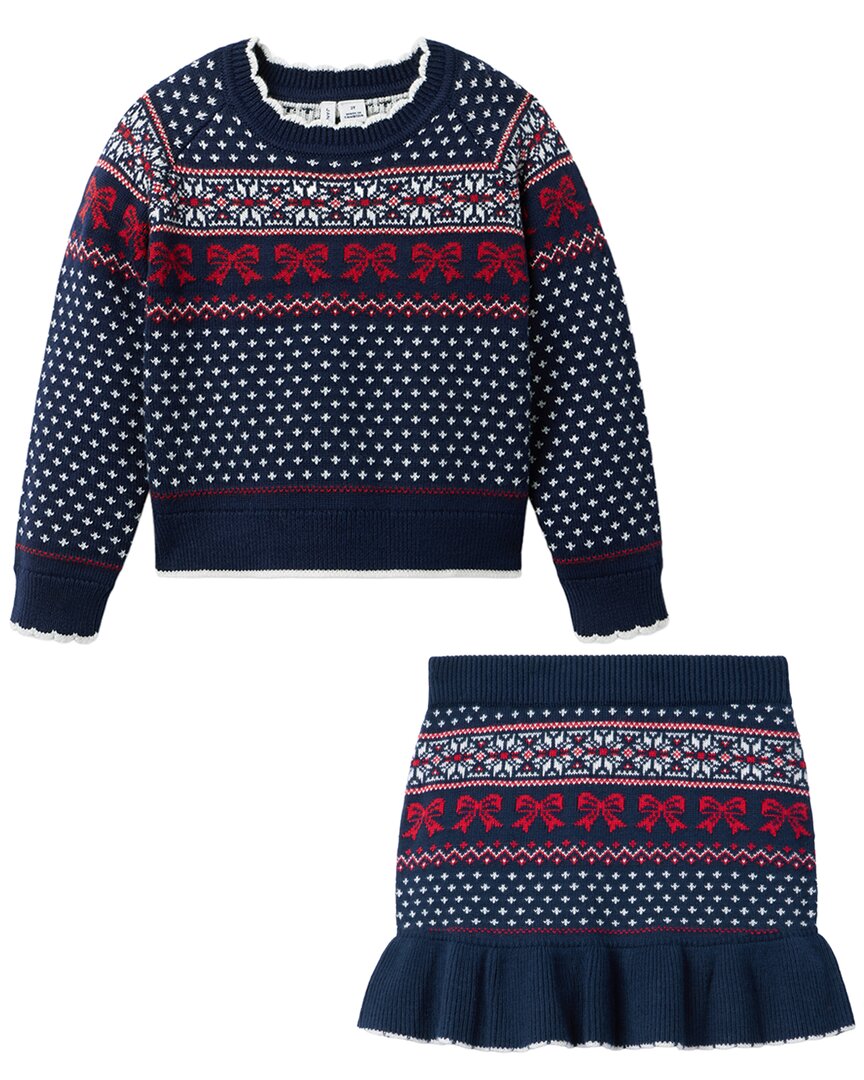 Janie and Jack Janie And Jack Bow Fairisle Sweater Skirt