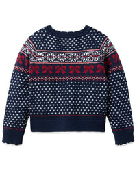 Janie and Jack Janie And Jack Bow Fairisle Sweater Skirt