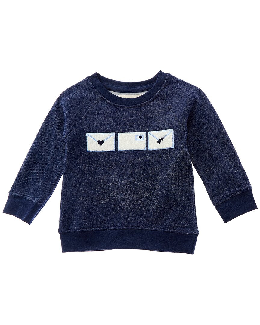 Monica + Andy Embroidered Crewneck Sweatshirt Blue