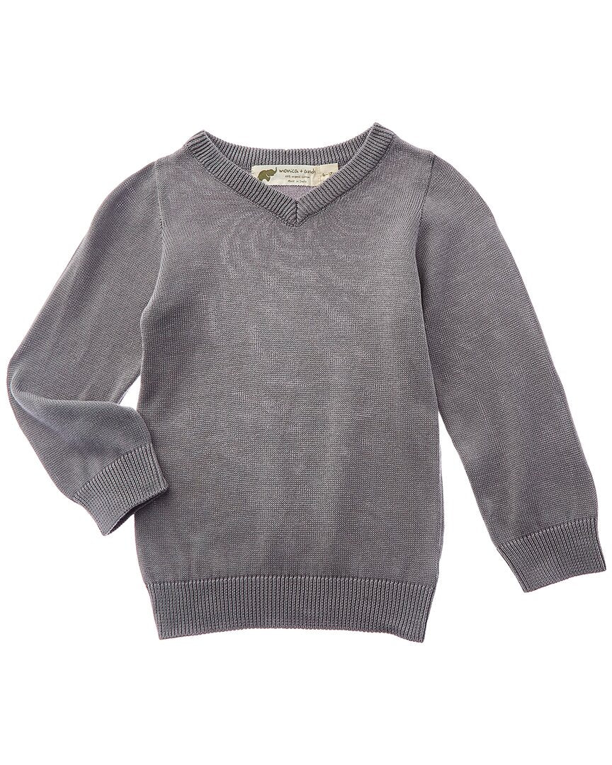 Monica + Andy V-Neck Sweater 6 - 9 M Grey Multi