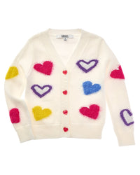Badgley Mischka Badgley Mischka 3D Fuzzy Heart Cardigan