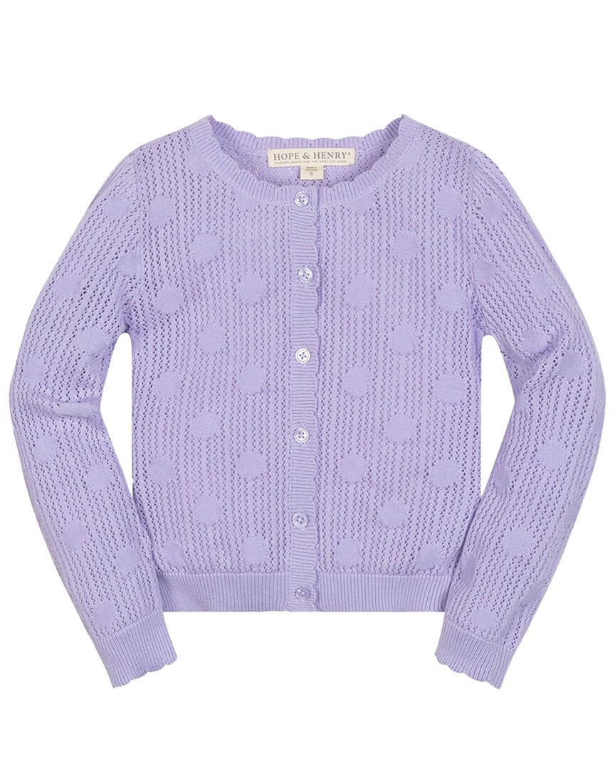Hope & Henry Mesh Scallop Edge Cardigan