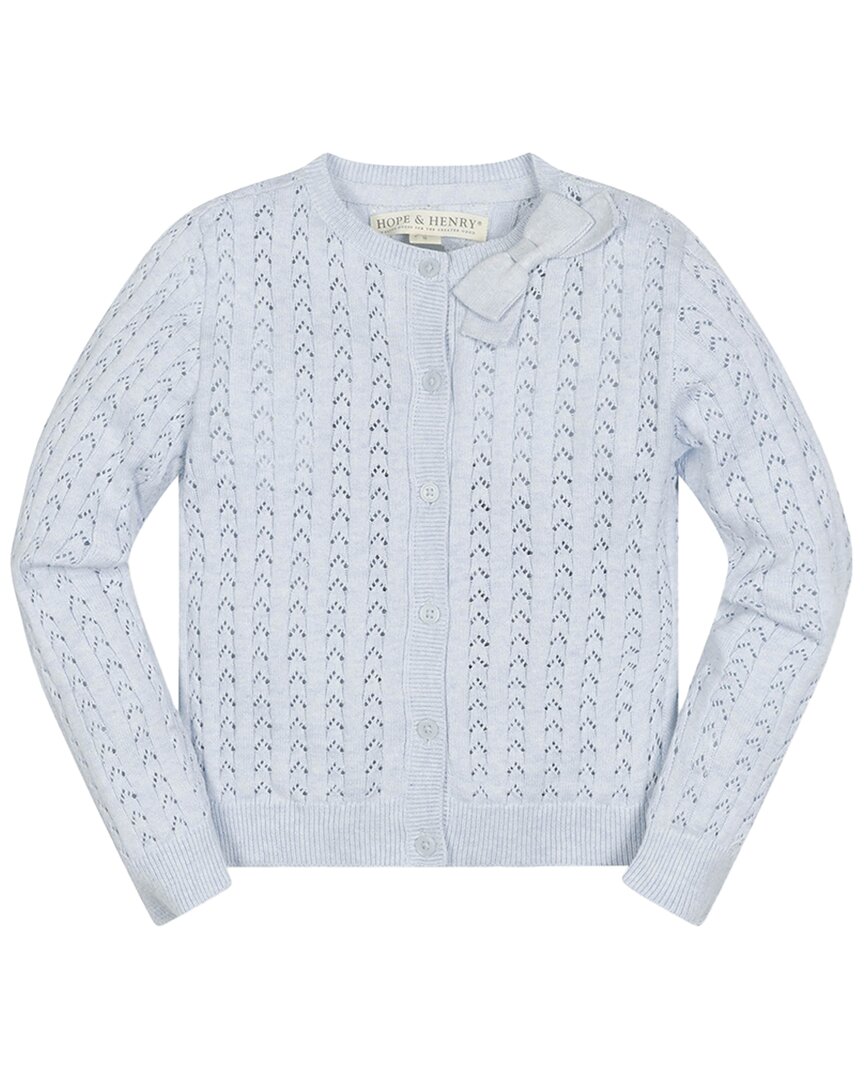 Hope & Henry Pointelle Scallop Edge Cardigan