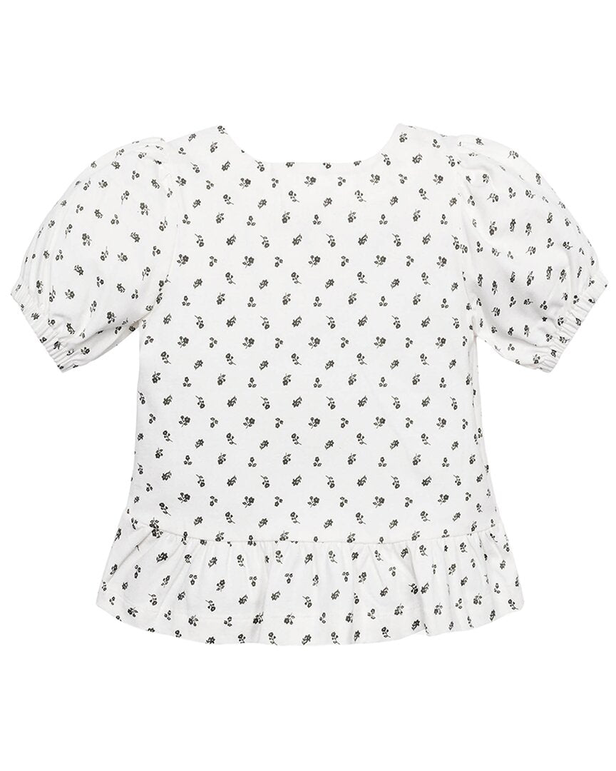 Hope & Henry Bubble Sleeve Peplum Knit Top