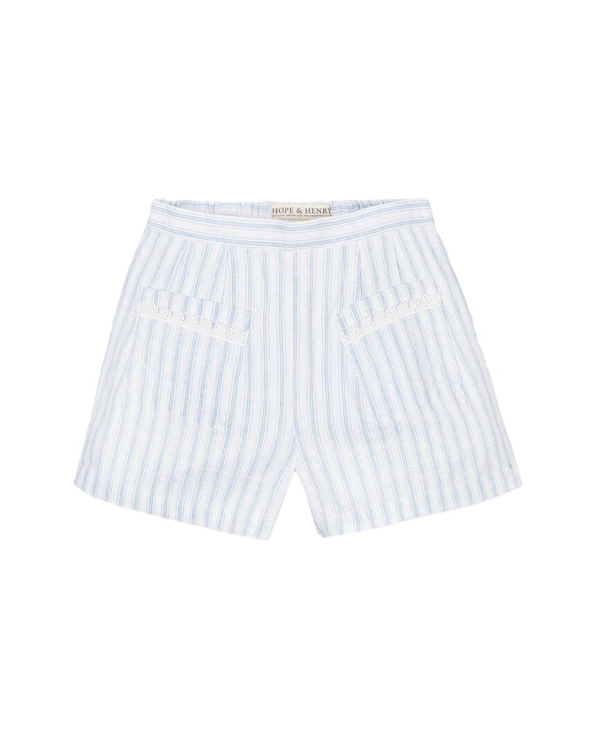 Hope & Henry Patch Pocket Pleated Linen-Blend Short
