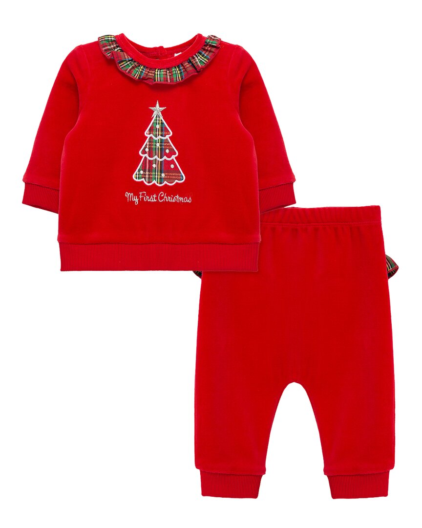 Little Me Plaid Tree Pant Set