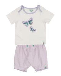 Lilly And Sid 2Pc Butterfly-Shirt & Short Set
