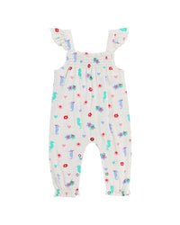 Lilly And Sid Seahorse Frill Dungaree Multi