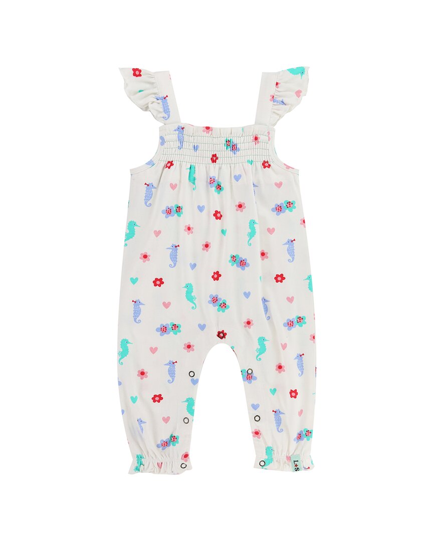 Lilly And Sid Seahorse Frill Dungaree Multi