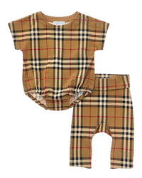 Burberry 2Pc Bodysuit & Pant Set Beige 3 - 6 M