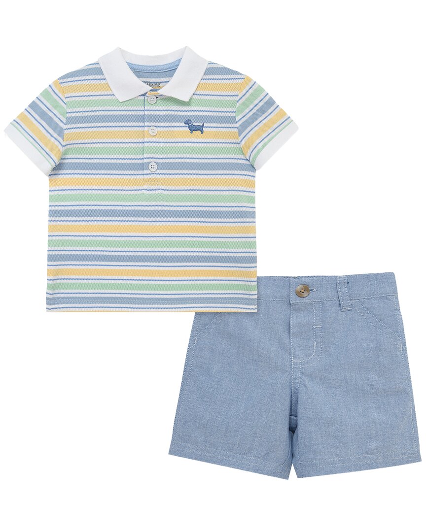 Little Me Puppy Polo Short Set
