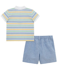 Little Me Puppy Polo Short Set