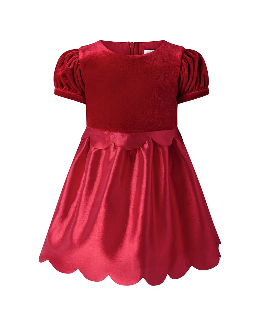 Rachel Riley Rachel Riley Red Taffeta Scalloped Dress