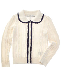 Janie and Jack Janie And Jack Pointelle Scalloped Trim Cardigan
