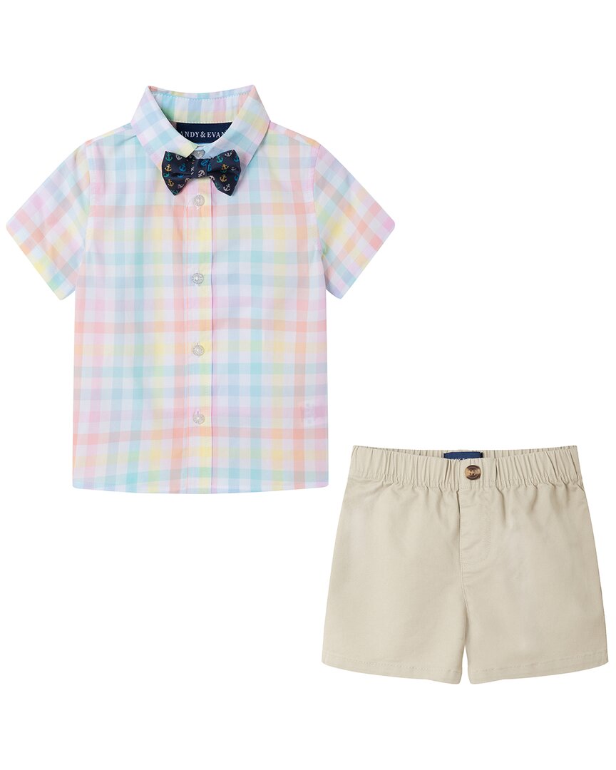 Andy & Evan 4Pc Plaid Suspender Set