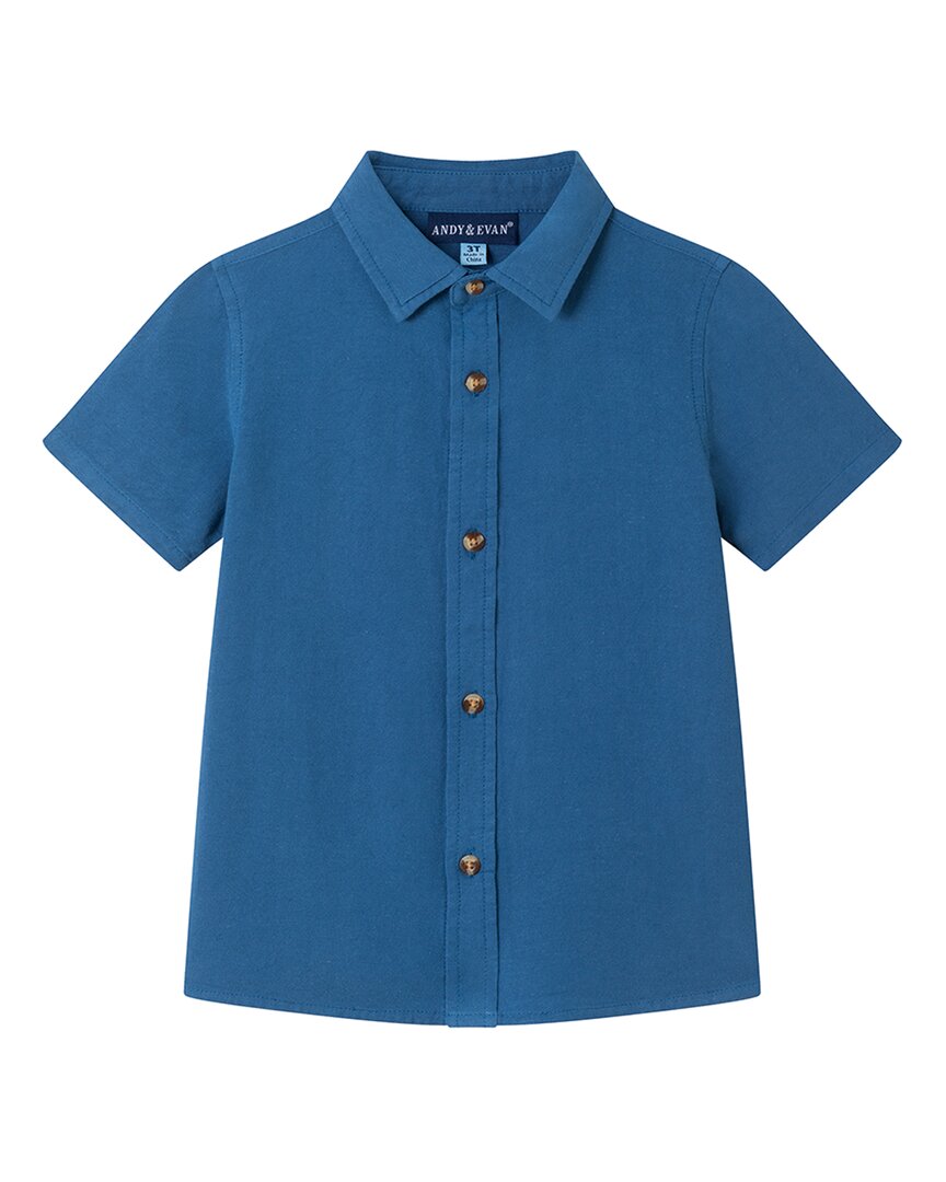 Andy & Evan Button Front Linen-Blend Shirt