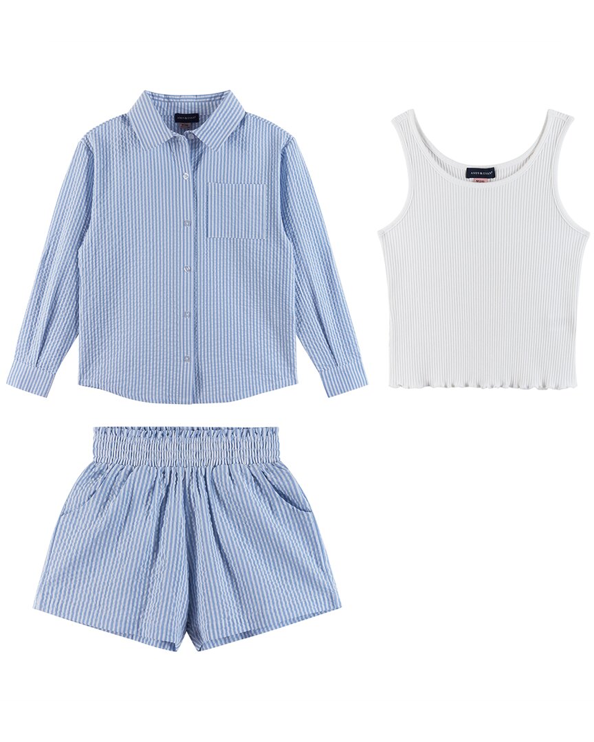 Andy & Evan Woven Button-Down Shirt Set