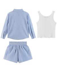 Andy & Evan Woven Button-Down Shirt Set