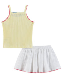 Andy & Evan Rib Knit Halter Tank & Skort Set