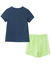 Andy & Evan Slub Croc Applique Graphic T-Shirt & Short Set