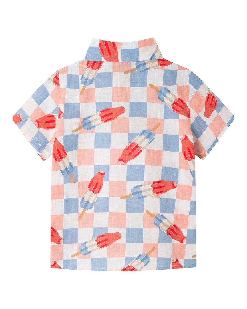 Andy & Evan Crosshatch Checkered Pop Button-Down Shirt