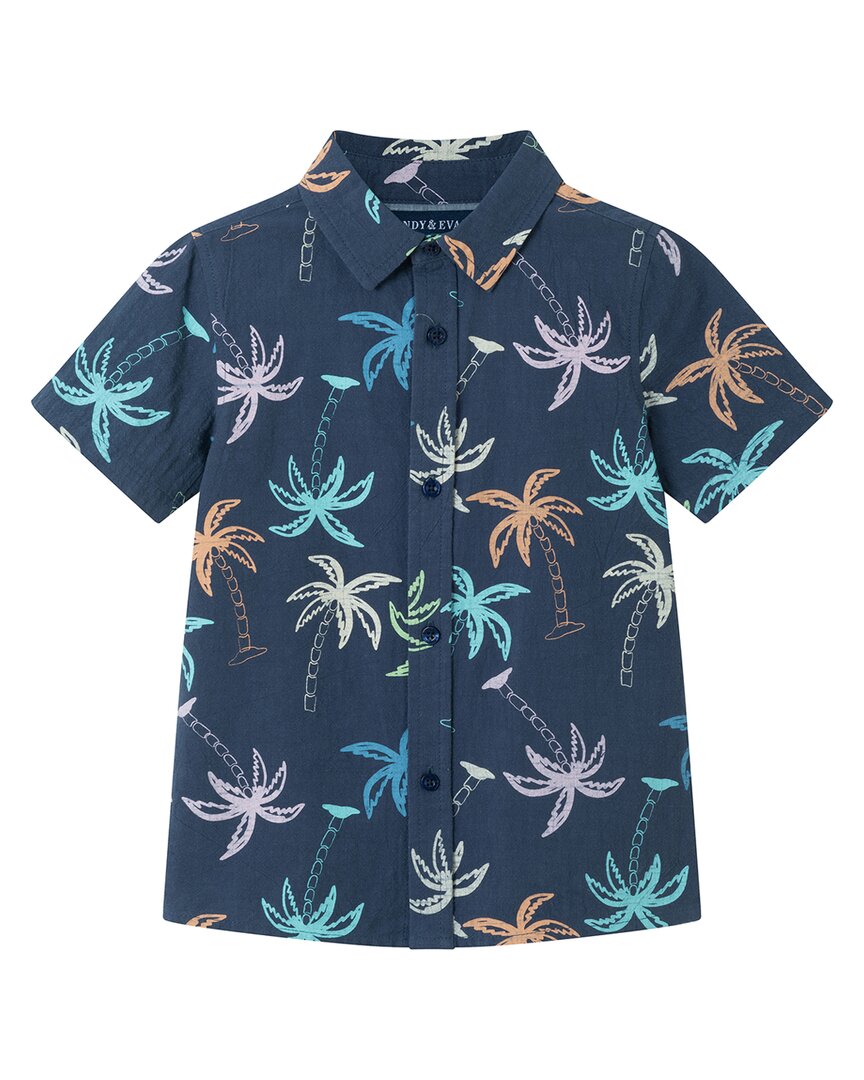 Andy & Evan Multi Palms Gauze Button-Down Shirt