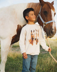Bums & Roses Bums & Roses Horses Graphic Crew Neck Sweatshirt