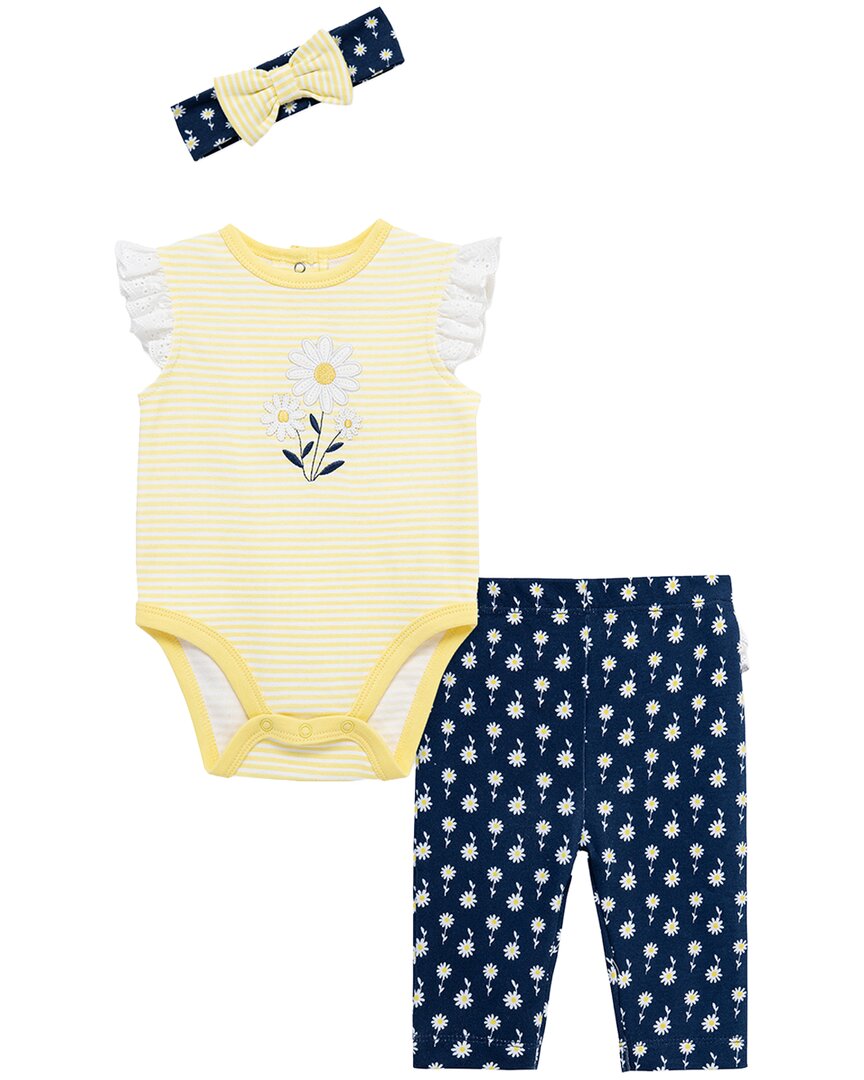 Little Me Daisy Bodysuit Pant Headband