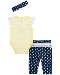 Little Me Daisy Bodysuit Pant Headband