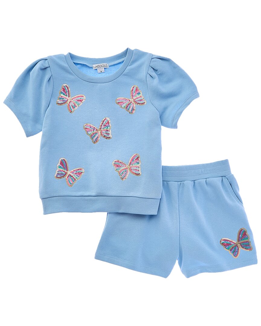 Flapdoodles Girls Puff Sleeve Short Set, 3T