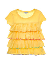 Flapdoodles Tiered Ruffle Top Black