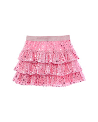Flapdoodles Foil Mesh Ruffle Skirt