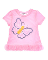 Flapdoodles Tulip Sleeve Top Pink 6X (Little Girl L)