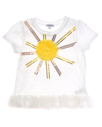 Flapdoodles Tulip Sleeve Top White 6X (Little Girl L)