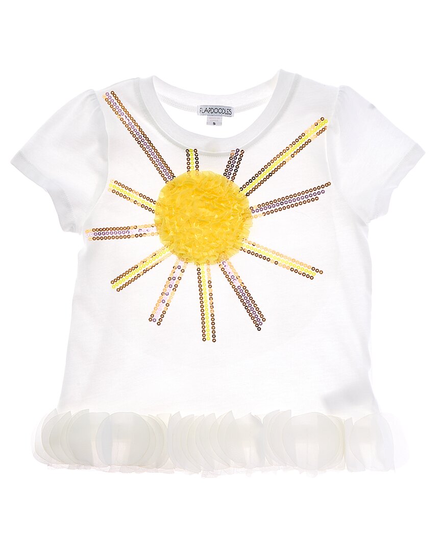 Flapdoodles Tulip Sleeve Top White 6X (Little Girl L)