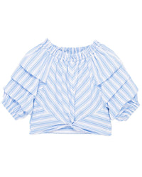 Habitual Jagger Ruched Sleeves Top