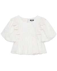 Truce Allover Embroidered Mesh Top