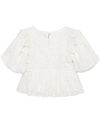 Truce Allover Embroidered Mesh Top