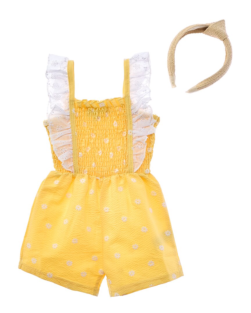 Rachel Zoe 2Pc Woven Romper With Headband 2T Multi