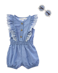 Rachel Zoe 2Pc Romper With Sun Hat 0 - 3 M Multi