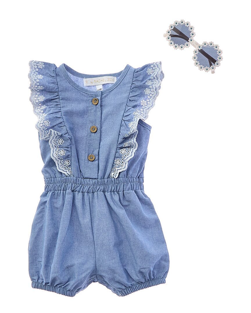 Rachel Zoe 2Pc Romper With Sun Hat 0 - 3 M Multi