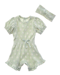 Rachel Zoe Rib Romper & Headband Set Multi